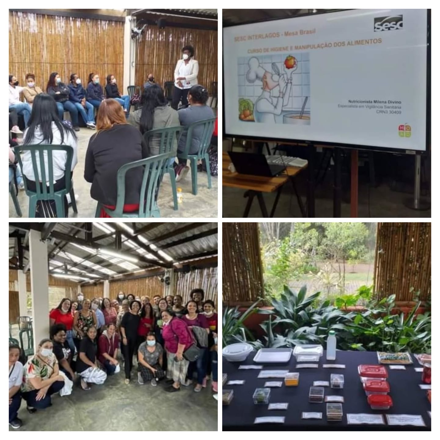 Treinamento de Higiene e manipulação dos Alimentos, para os conveniados a Programa Mesa Brasil do Sesc Interlagos.