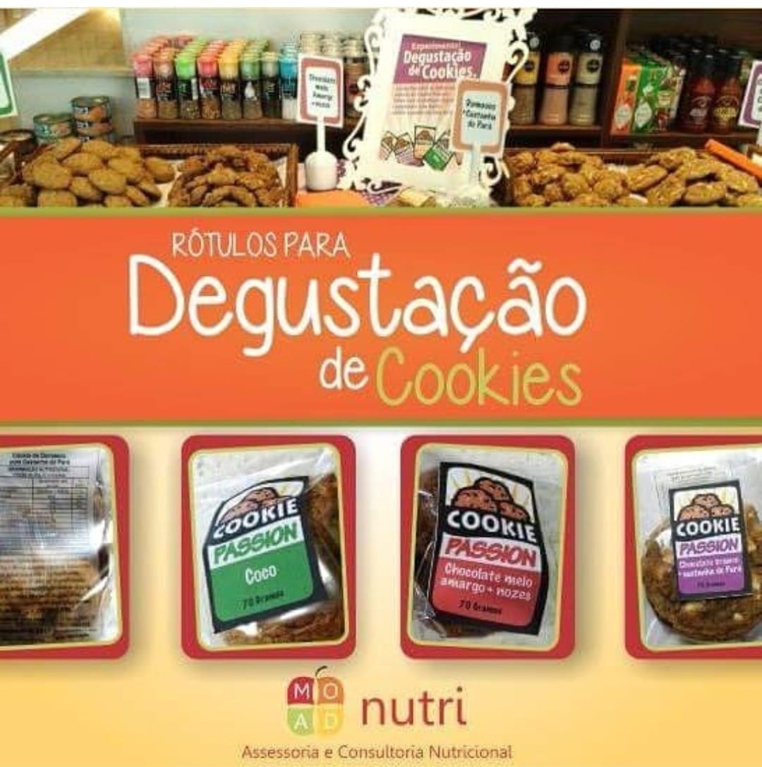 Degustação para apresentação dos Cookies integrais no empório Dom josé, onde elaboramos os rótulos da empresa Cookie passion.