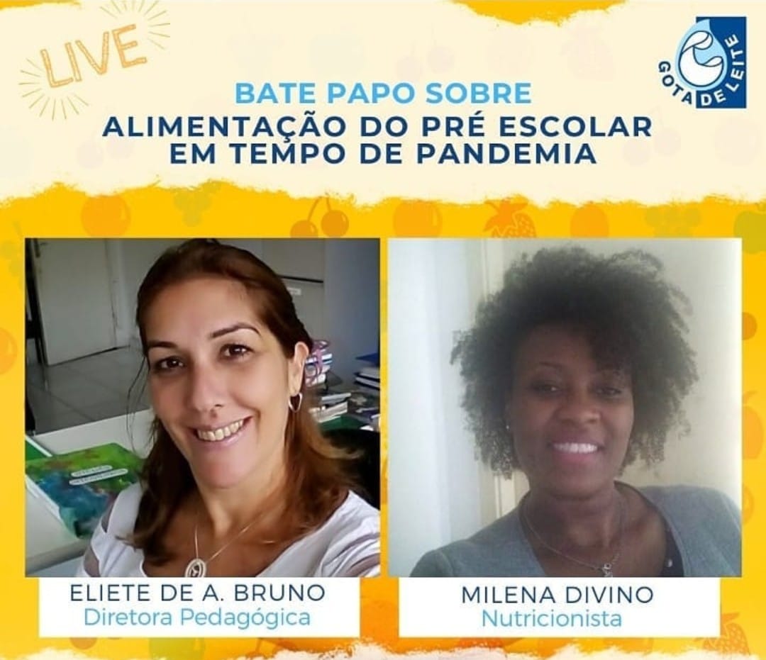 Conversa online sobre: Alimentação das crianças em tempos de Pandemia, onde a Nutricionista da Unidade Gota de leite e a Diretora, abordaram um bate papo sobre a importância da alimentação saudável.